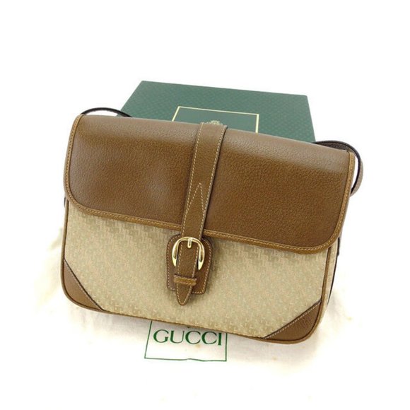 Gucci Shoulder bag G logos Beige Brown Woman Authentic Used Y4939 - Picture 1 of 6